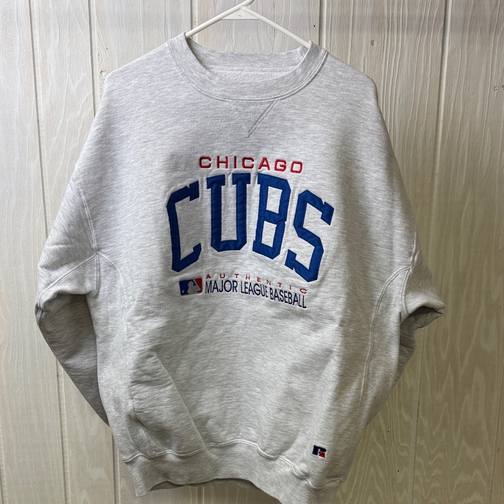 Chicago Cubs Gray Sweater Stiched